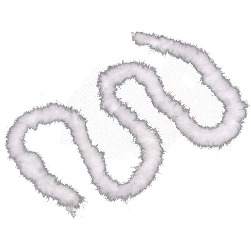 Fukang Feather Light Handmade Craft Turkey Marabou Feather Boas 2Yard Long (White) - Image 1